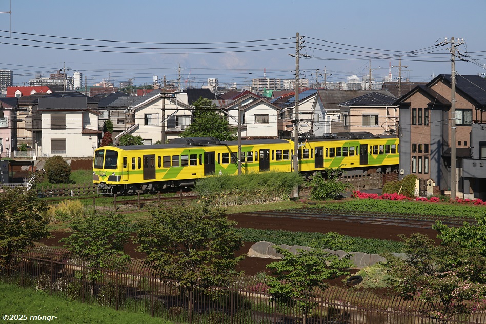 夜の踏切を通過する5005編成「なの花」